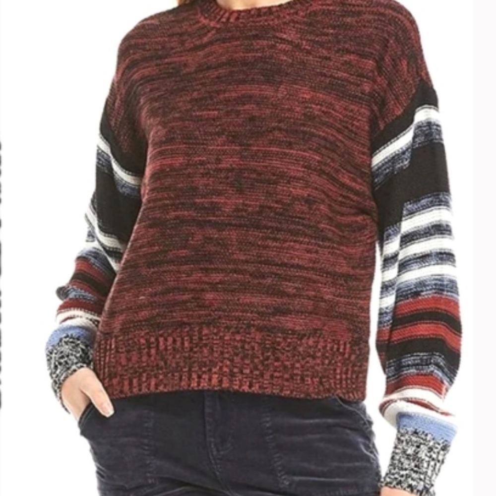 Chelsea & Violet Women's Burgundy Striped Sweater